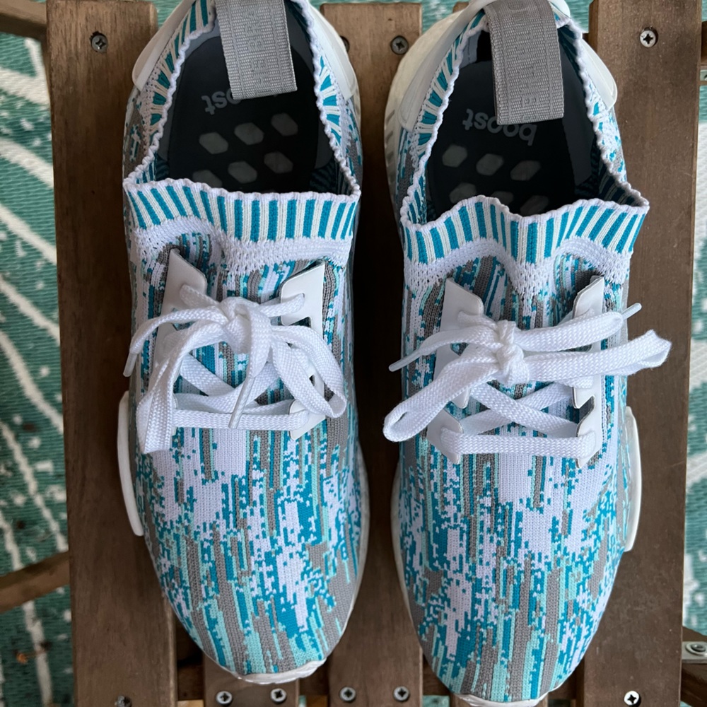 Men’s special edition blue Adidas NMD’s